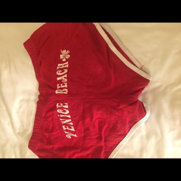 Pants - Red cotton shorts